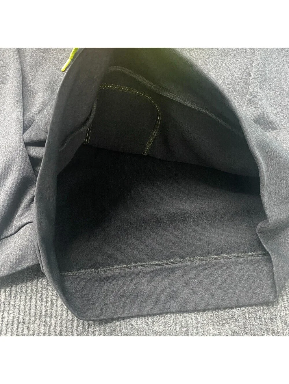 North Face Pullover Hoodie Sweatshirt Mens S Gray Neon Green Kangaroo Pockets